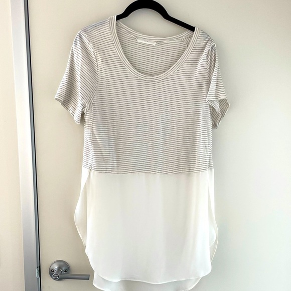 Buttery soft t shirt with fluttery chiffon bottom - Picture 1 of 2